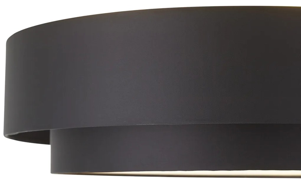 Moderne plafonnière zwart 50cm 3-lichts - Steve