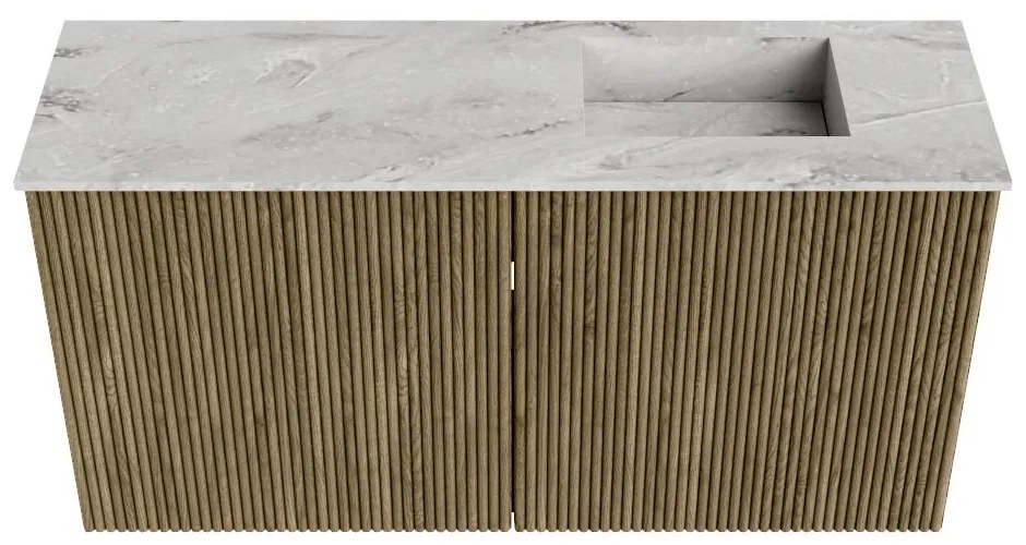 Mondiaz Joya DLux 80cm toiletmeubel dusk met wastafel faye rechts zonder kraangat glace