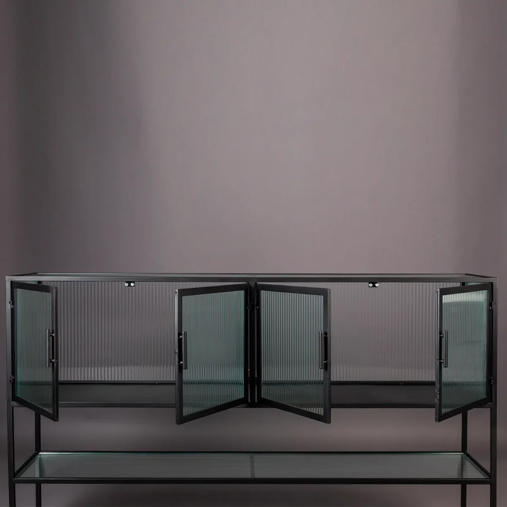 Dutchbone Boli Dressoir Met Ribbel Glas - 150x38x90cm.