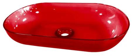Best Design Opbouw Waskom Color Transpa Red 54x34x12cm 4011090