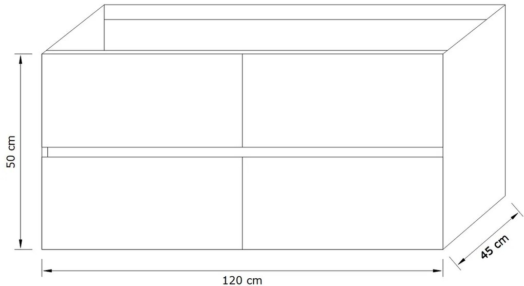 Zaro Valencia Solid Surface badmeubel 120cm donker eiken zonder kraangat spoelbak rechts met 4 lades