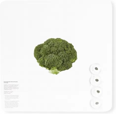 Magneetbord broccoli aluminium 29 x 29 cm wit/groen