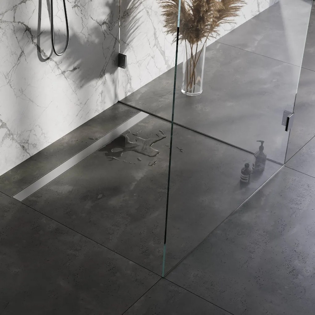 Brauer douchegoot 120x7cm met multifunctioneel rooster en flens RVS geborsteld