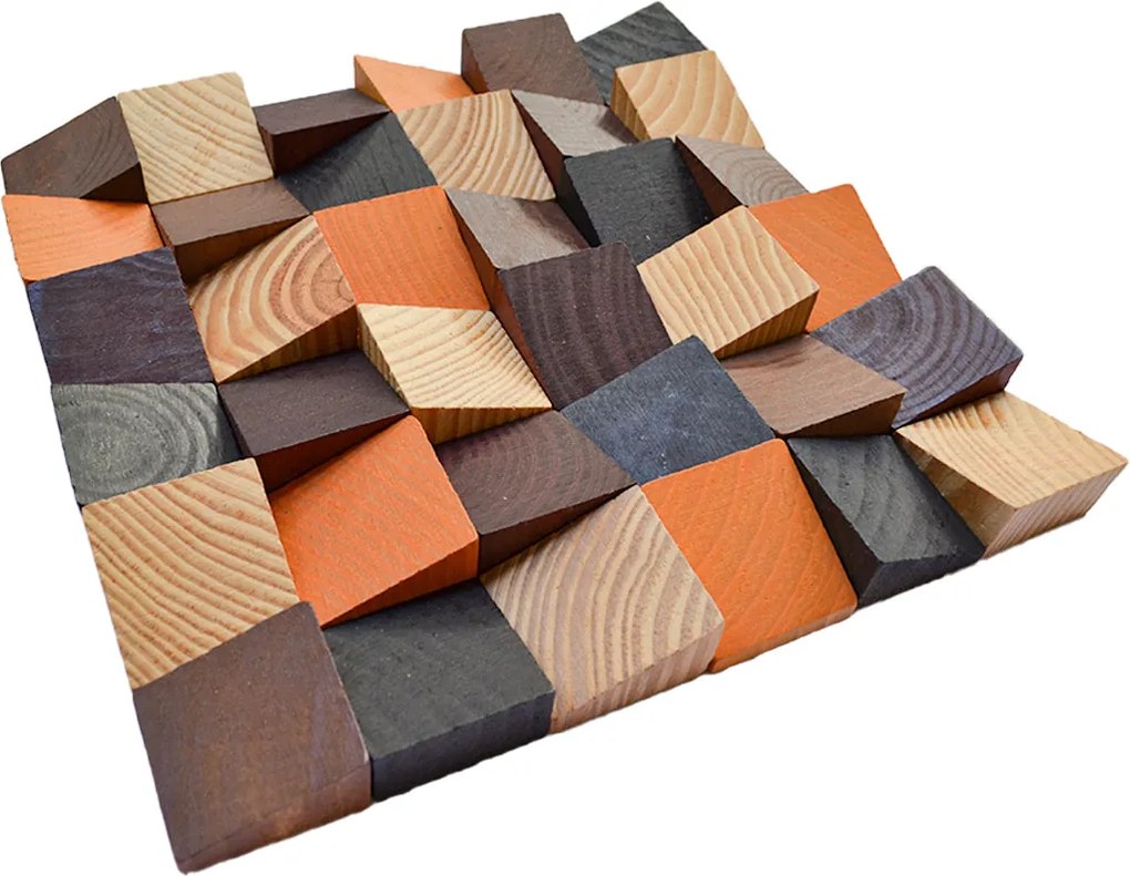 Houten Mozaïekpaneel | Bold Pine | 30×30 cm | Hout | Tegel
