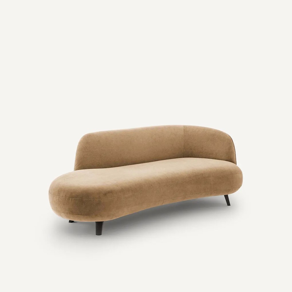 Sofa Dormeuse stonewashed fluweel, Rosebury, ontwerp Emmanuel Gallina