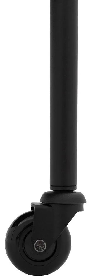 Goossens Eetkamerstoel Funk Zwarte Poten grijs stof met armleuning en Zwart skater wiel met zwarte kapmet wielen, modern design