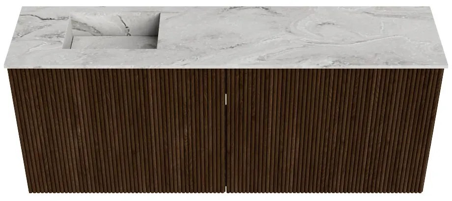 Mondiaz Joya DLux 100cm toiletmeubel walnut met wastafel faye links 1 kraangat glace