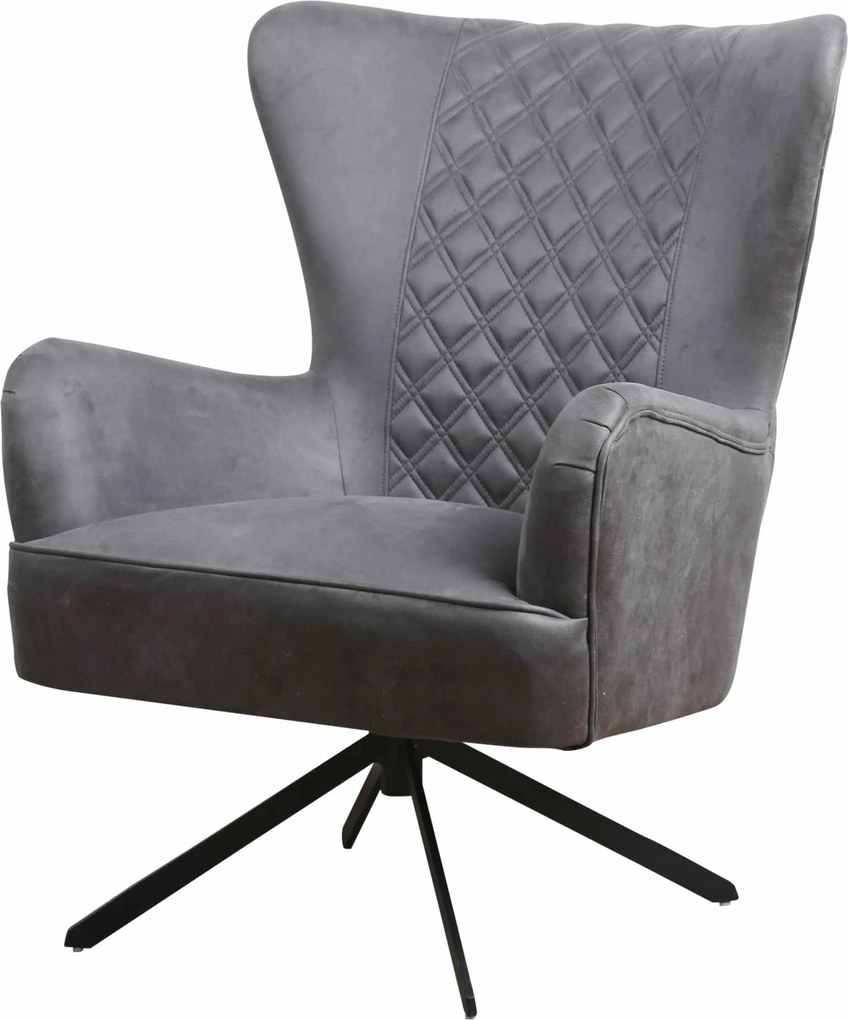 Fauteuil Daley | lederlook Soft antraciet