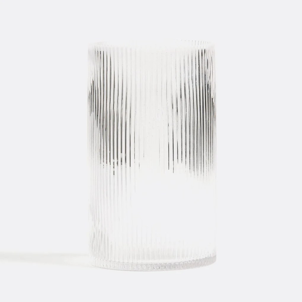 Rechte vaas in glas met groeven H22,5 cm, Afa