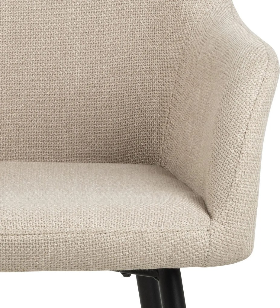 VERA Beige (stof Basel 24) - MODERNE KUIPVORMIGE GESTOFFEERDE STOEL VOOR WOONKAMER / LOFT