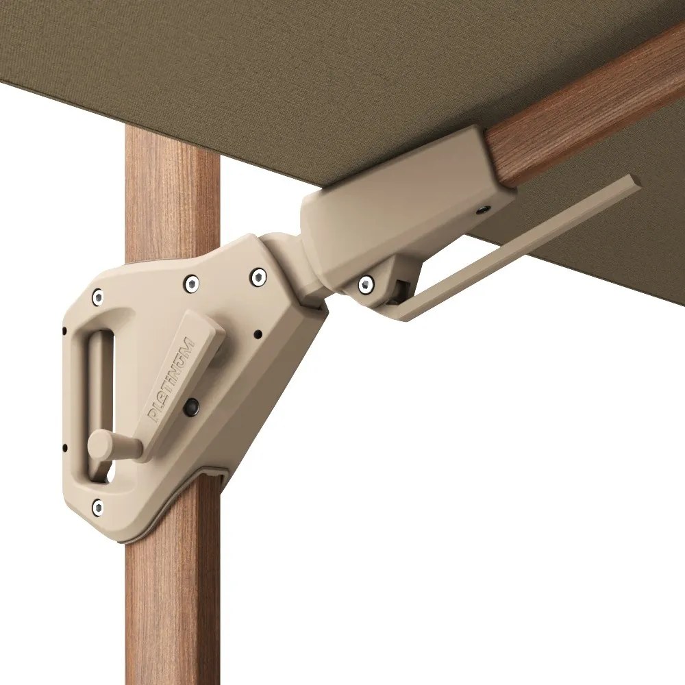 Platinum Challenger Zweefparasol T2 premium - 3x3 m. Champagne Teak