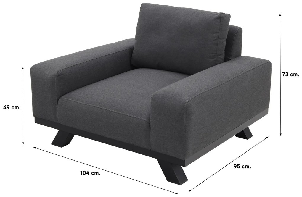 Barcelona/Cuba Sunbrella loungeset - Sooty - 4-delig - incl. loungestoel OP=OP