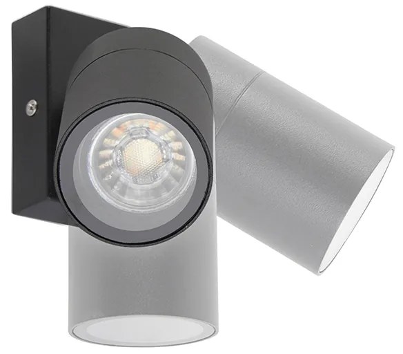 Smart buitenwandlamp met dimmer zwart IP44 incl. wifi GU10 - Solo Modern GU10 IP44 Buitenverlichting cilinder / rond