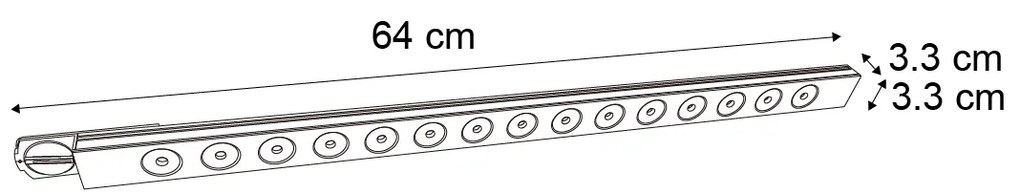 Moderne plafondlamp zwart voor railsysteem 1-fase 15W 1170 lm 3000K - Iconic Tsiri