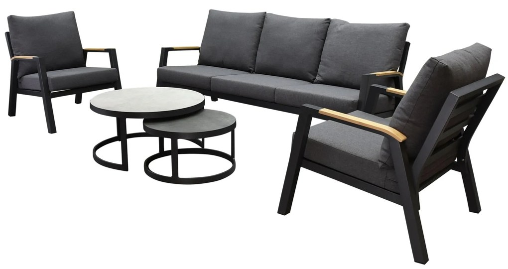 Santika stoel bank loungeset 5 delig aluminium