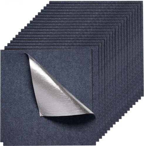 VEVOR Tapijttegels 609,6 x 609,6 x 5 mm, 15 stuks, zelfklevend tapijt met een oppervlakte van 5,5 m², tapijtvloer, eenvoudig zelf te vervangen voor woonkamer en kantoor, grijs