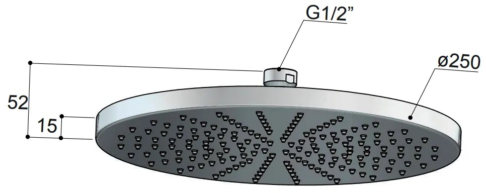 Hotbath Mate M105 hoofddouche rond 25cm geborsteld nikkel
