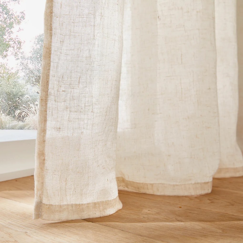 Lussengordijn in polyester en linnen Aron