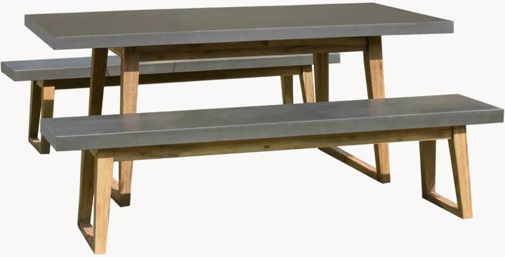 Tuin-eetset Hector met poten van acaciahout, 3-delig