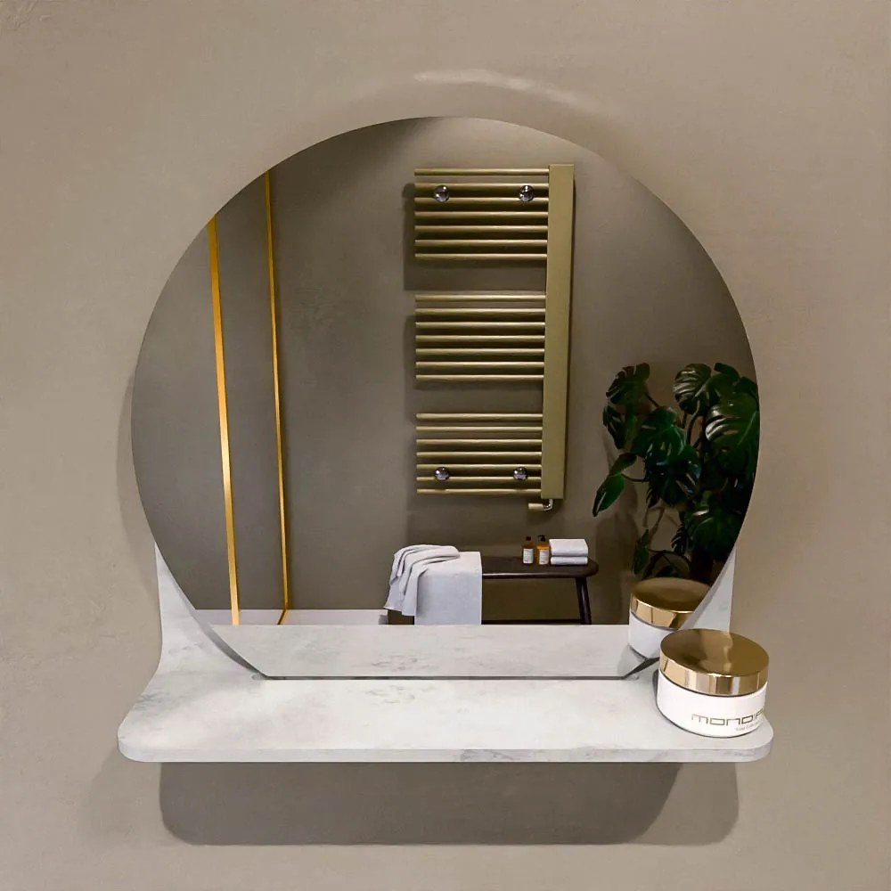 Mondiaz Spot spiegel rond Ø40cm met planchet ostra