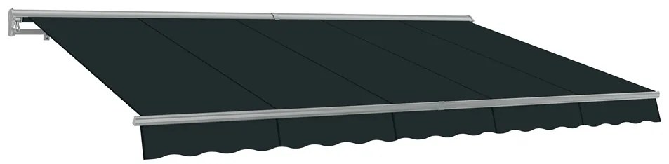 Grijze terraszonwering 395 x 300 cm met Garden Point cassette