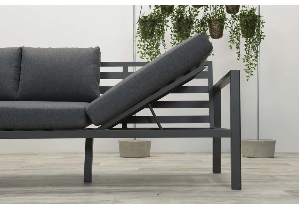 Garden Impressions Denver loungeset 4-delig links - zwart