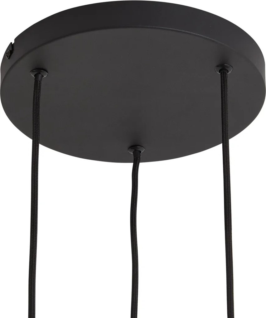 Moderne hanglamp zwart met ronde kap 3-lichts - Concerto
