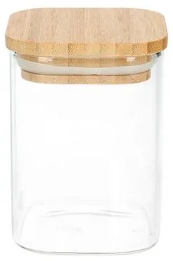 Potje vierkant, glas met bamboe deksel 200 ml