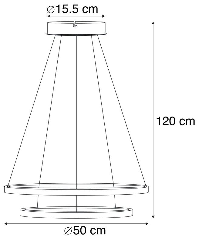 Eettafel / Eetkamer Moderne ring hanglamp goud incl. LED - Anella Duo Modern rond Binnenverlichting Lamp