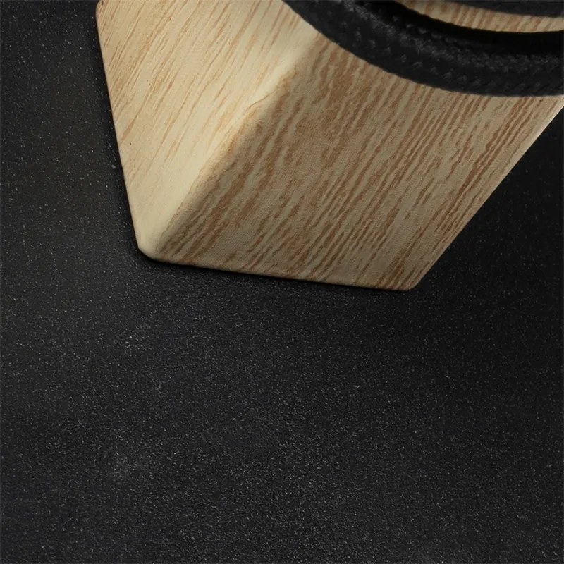 Landelijke wandlamp zwart met hout - Chon