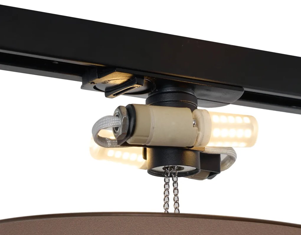 Moderne plafondlamp brons voor railsysteem 1-fase 2-lichts - Iconic Pulley