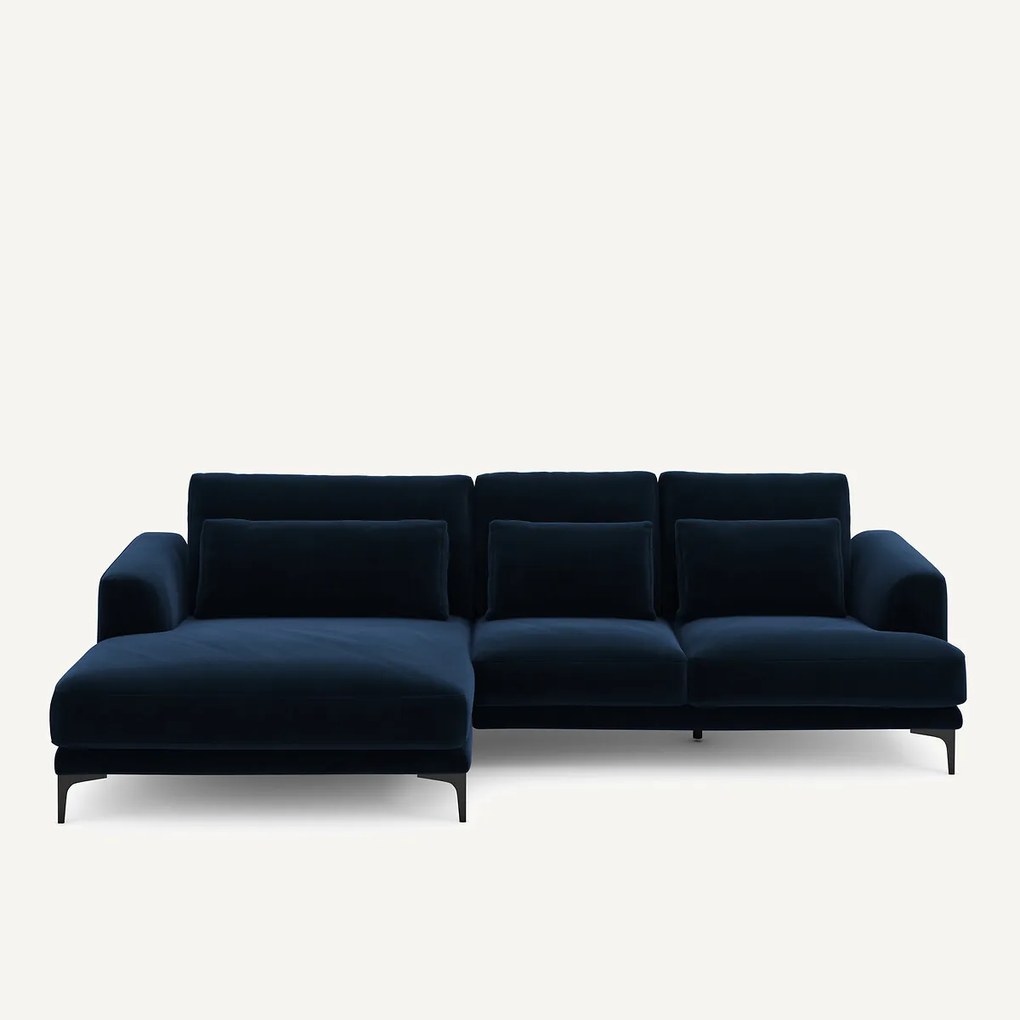 XL hoekbank links in fluweel, MARSILE