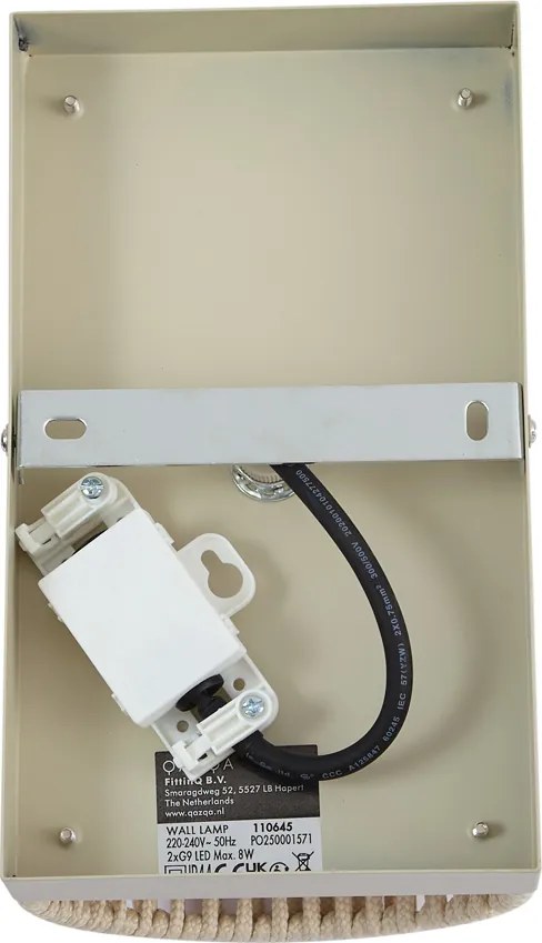 Japandi wandlamp beige met touw IP44 - Jayla