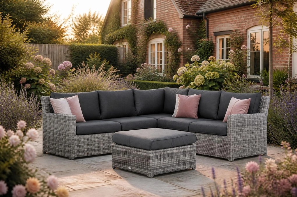 Loungeset tuin 4 personen Wicker Grijs Garden Collections Giardino