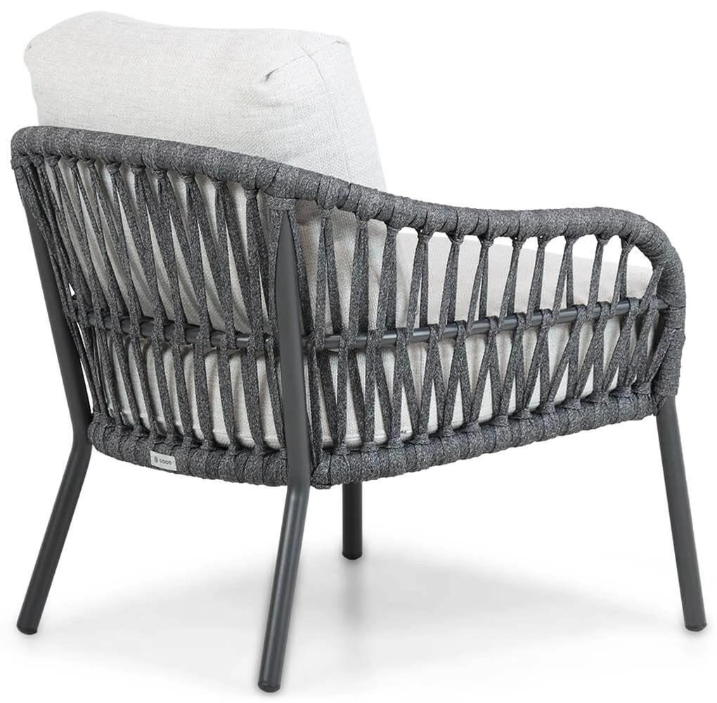 Tuinset Ronde Tuintafel 6 personen 160 cm Aluminium/rope Grijs Coco Puerto/Salerno