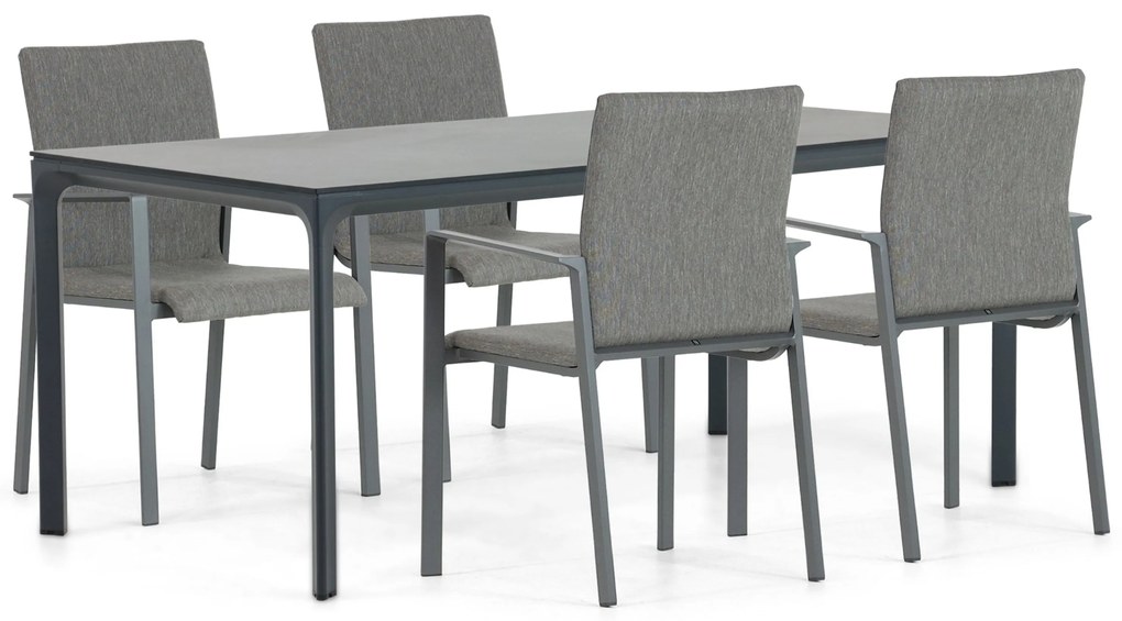 Tuinset 4 personen 180 cm Aluminium/textileen Grijs Lifestyle Garden Furniture Rome/Cesar
