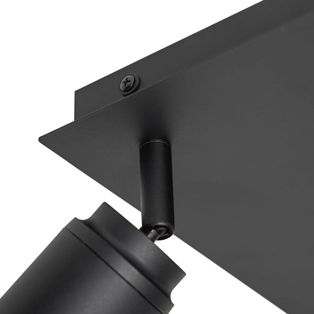 Smart badkamer spot zwart vierkant IP44 incl. 3 Wifi GU10 - Ducha