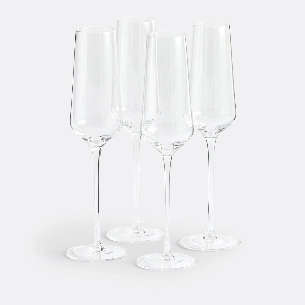 Set van 4 champagneglazen, Zonza
