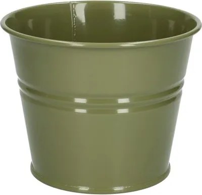 Bloempot, zink, olijfgroen,Ø14,5 cm