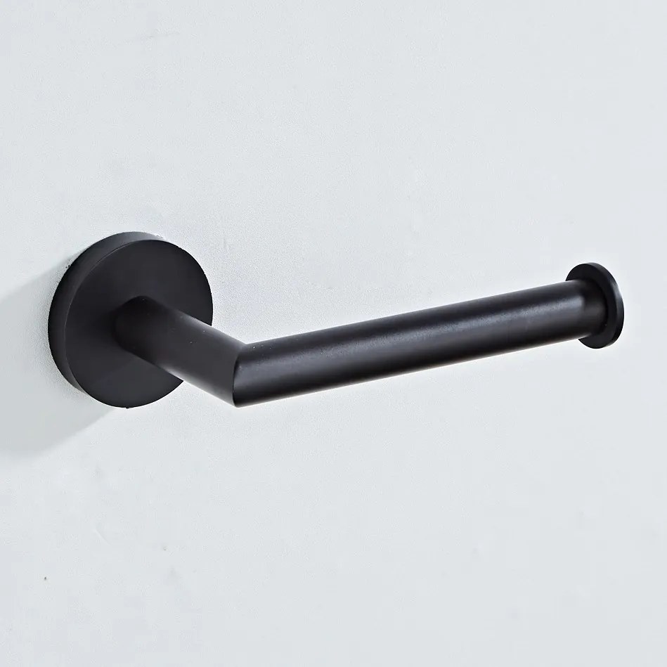 Saniclear Nero toiletrolhouder mat zwart