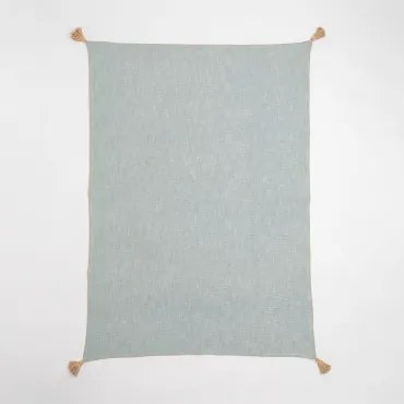 Plaid Deken Van Katoen Paraiba Celadon - Beige – Linnen - Sklum