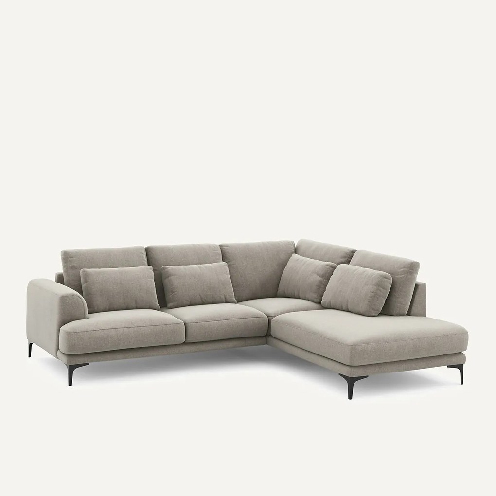 Hoekbank rechts in chenille fluweel, Marsile