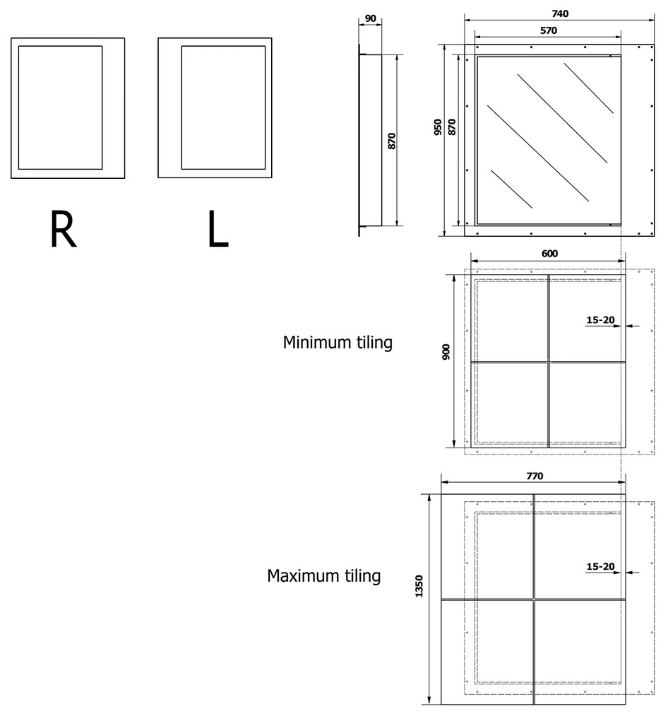Sapho Zarz tegelluik met kliksysteem 60x80cm