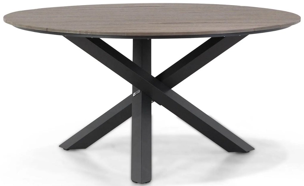 Dining Tuintafel Rond rond 150 cm Aluminium/polywood Grijs Ancona