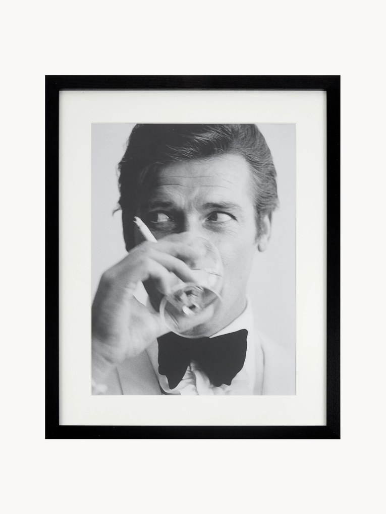 Ingelijste digitale print James Bond Drinking