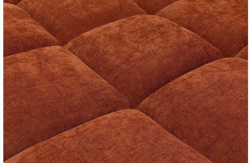 Goossens Excellent Bank Kubus - 40 X 40 Cm Stiksel rood, stof, 1,5-zits, modern design met chaise longue rechts
