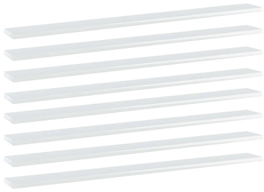 vidaXL Wandschappen 8 st 100x10x1,5 cm spaanplaat hoogglans wit