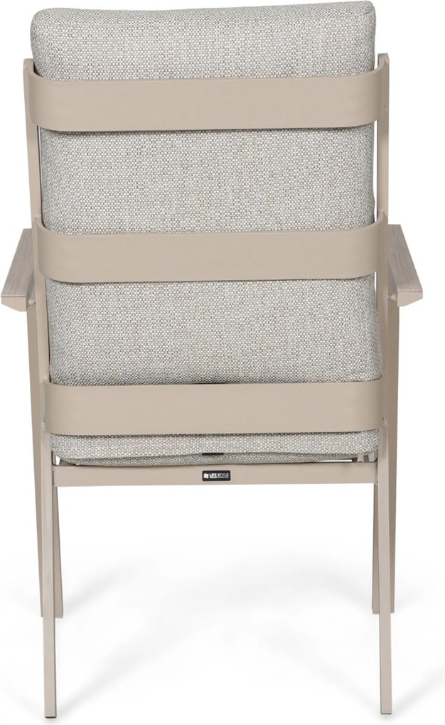 Tuinset Ronde Tuintafel 6 personen 150 cm Aluminium Zand/Beige Lifestyle Garden Furniture Lecce/Ancona