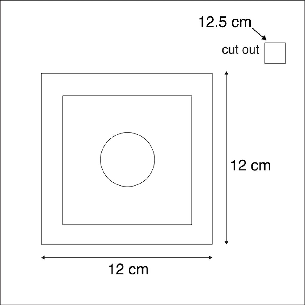 Set van 6 Inbouwspot wit 12cm vierkant - Gypsy Stucco