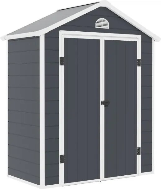 Kunststof tuinhuisje voor gereedschap Bergen 1,9 x 1 m CoverTech antraciet
